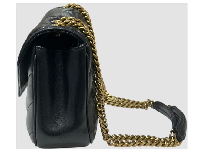 Saint Laurent Piccola borsa a tracolla con catena Lulu Nera Nero - vista 4