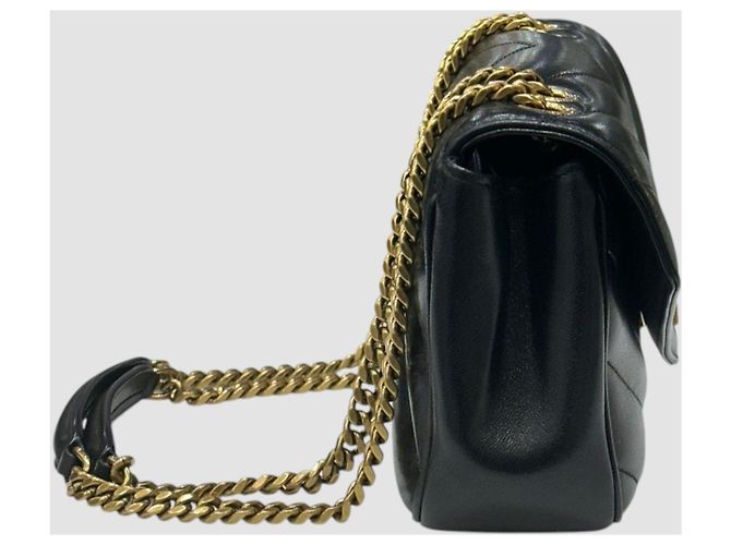 Saint Laurent Piccola borsa a tracolla con catena Lulu Nera Nero - vista 5