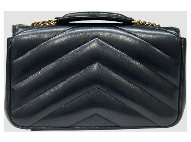 Saint Laurent Piccola borsa a tracolla con catena Lulu Nera Nero - vista 9