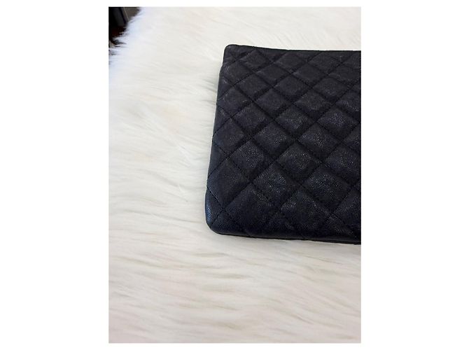 Chanel Clutch con patta Caviar Bianco - vista 11