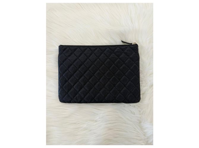 Chanel Clutch con patta Caviar Bianco - vista 6