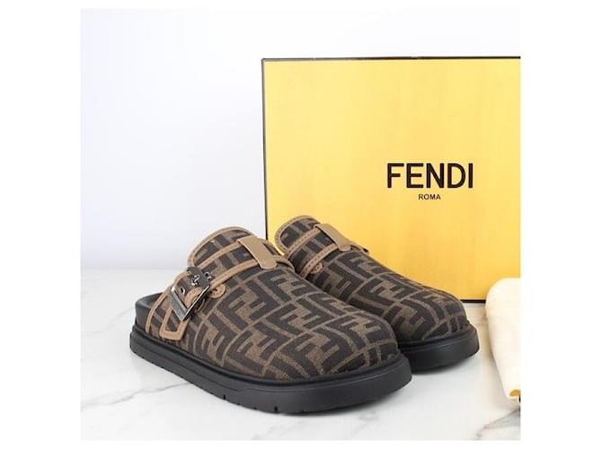 Fendi Mule FF in jacquard Nero - vista 2