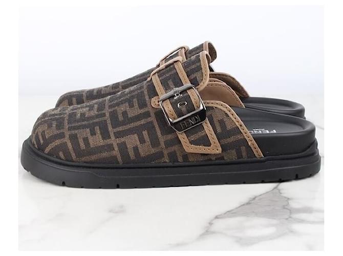 Fendi Mule FF in jacquard Nero - vista 3