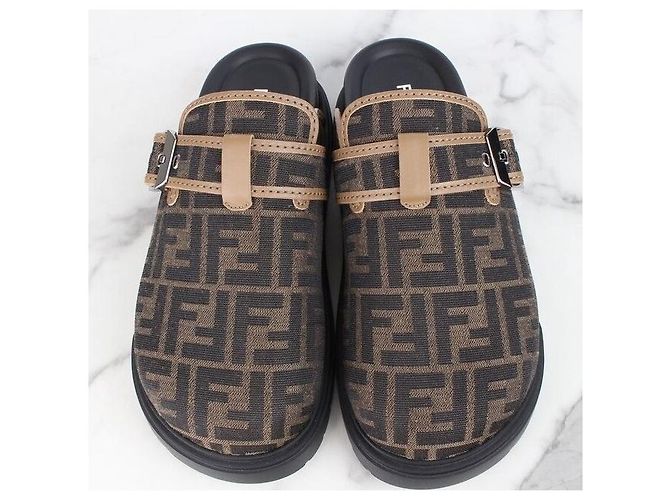 Fendi Mule FF in jacquard Nero - vista 6