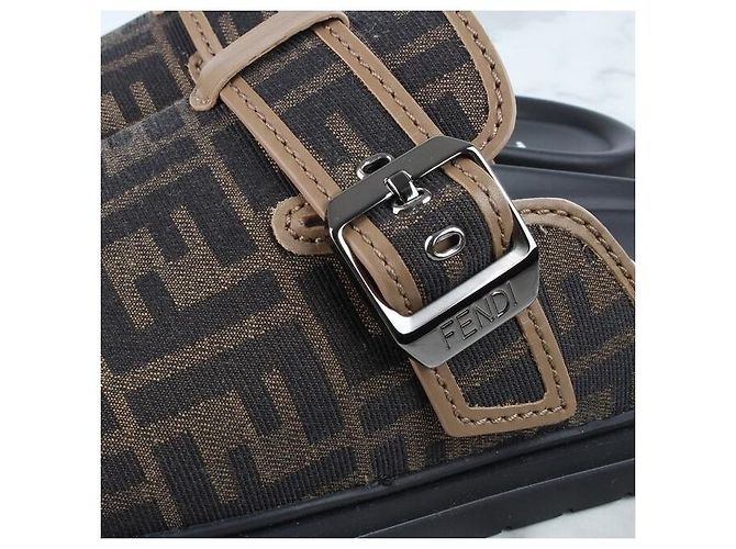 Fendi Mule FF in jacquard Nero - vista 7