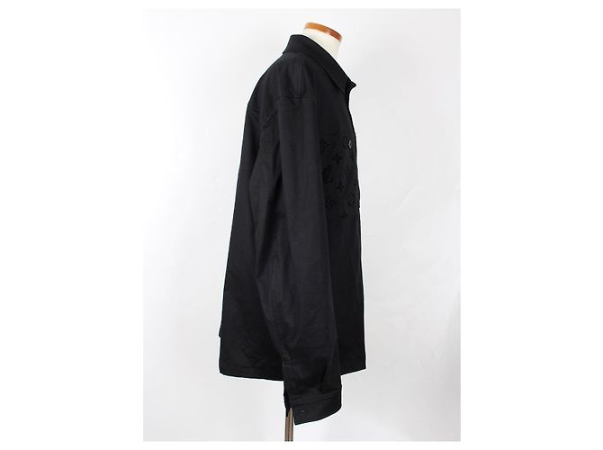 Louis Vuitton Monogram Flocked Overshirt Jacket Schwarz - Ansicht 2