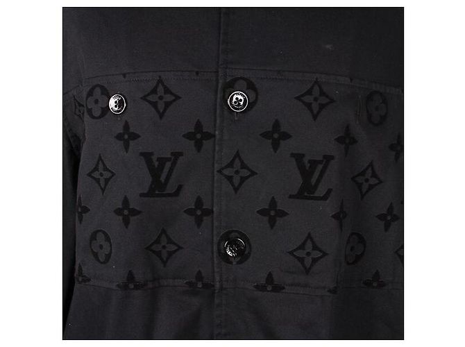Louis Vuitton Monogram Flocked Overshirt Jacket Schwarz - Ansicht 5