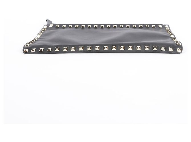 Valentino Clutch Rockstud in pelle nera Nero - vista 10