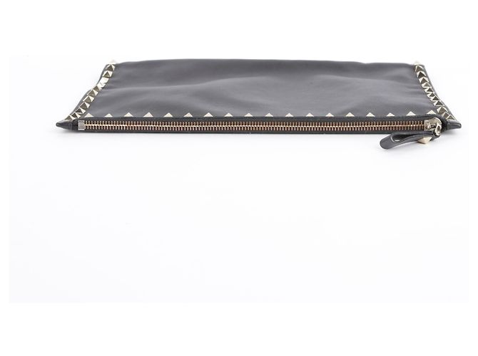Valentino Clutch Rockstud in pelle nera Nero - vista 11