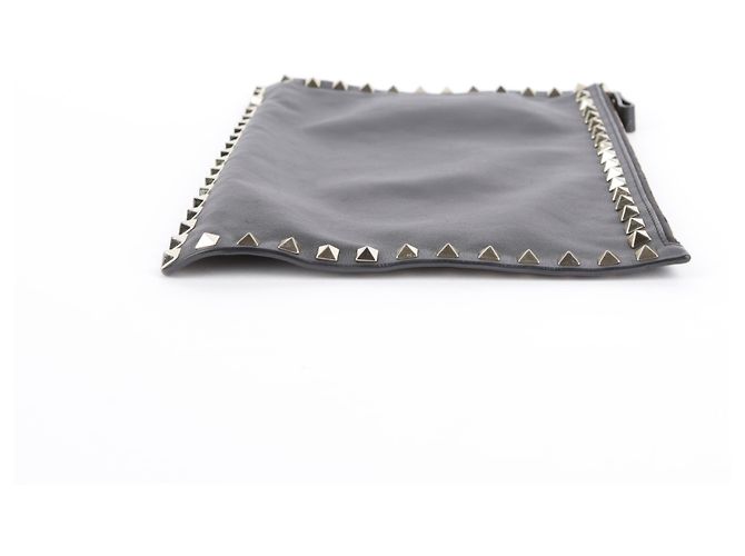 Valentino Clutch Rockstud in pelle nera Nero - vista 4