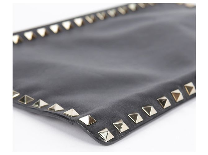 Valentino Clutch Rockstud in pelle nera Nero - vista 8