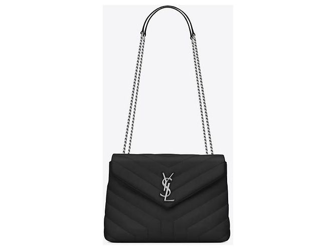 Borsa Loulou Small Chain Bag Saint Laurent Nero - vista 10