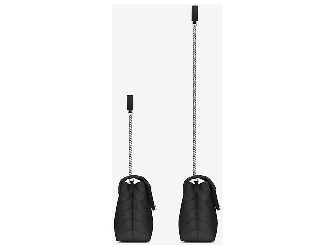 Borsa Loulou Small Chain Bag Saint Laurent Nero - vista 12