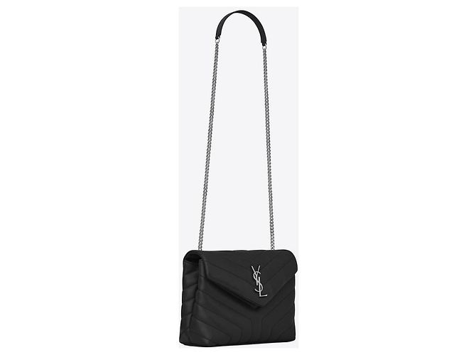 Borsa Loulou Small Chain Bag Saint Laurent Nero - vista 15