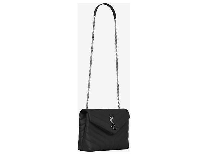 Borsa Loulou Small Chain Bag Saint Laurent Nero - vista 7