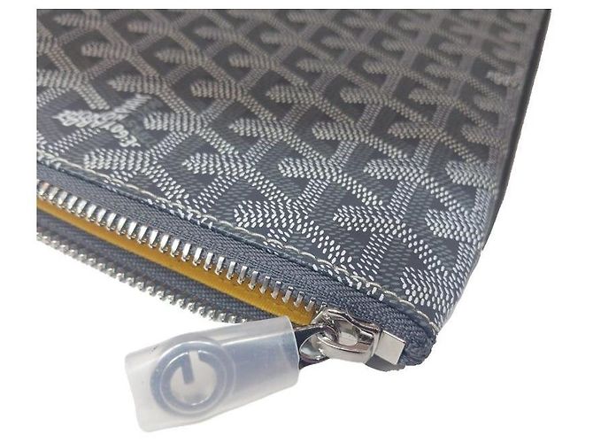 Goyard Clutch Senac Clutch MGM Charcoal Gray PVC Unisex Marrone - vista 4