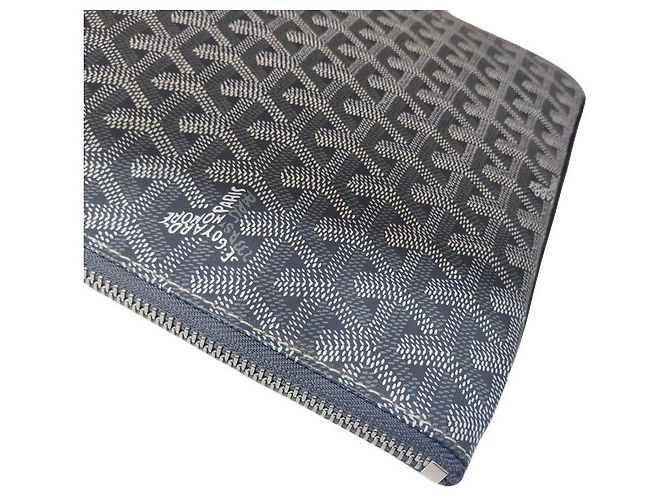 Goyard Clutch Senac Clutch MGM Charcoal Gray PVC Unisex Marrone - vista 5