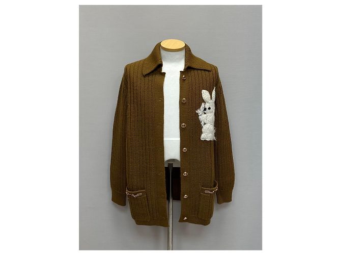 Gucci Wollstrickjacke mit Hasenstickerei Schwarz - Ansicht 4