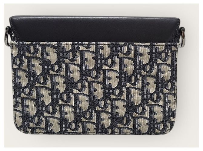 Dior Borsa Messenger a Tracolla in Jacquard Oblique Nero - vista 6