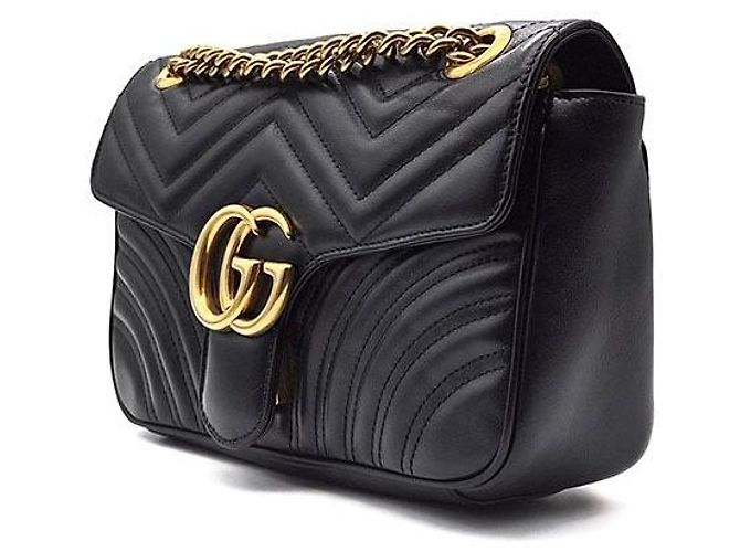 Gucci Borsa a Spalla Marmont Matelassé Nero - vista 2