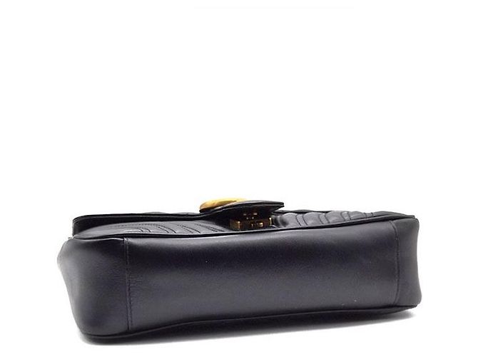 Gucci Borsa a Spalla Marmont Matelassé Nero - vista 7