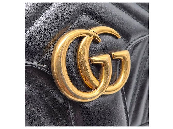 Gucci Borsa a Spalla Marmont Matelassé Nero - vista 8
