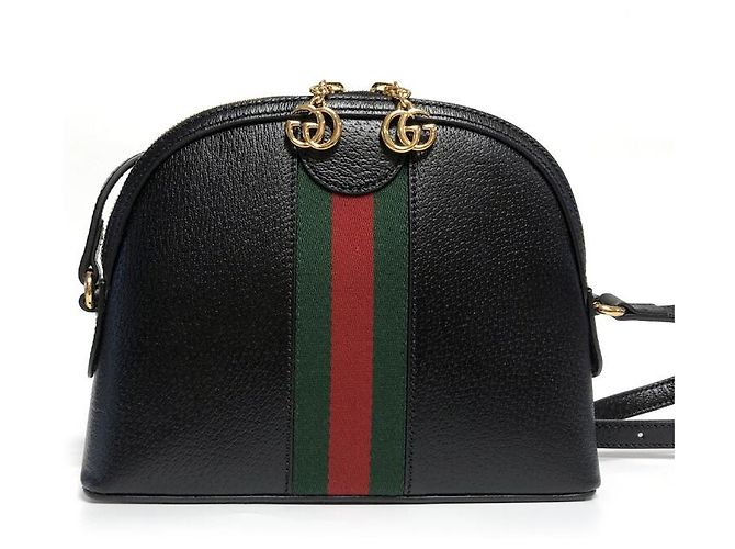 Gucci Piccola borsa a tracolla Ophidia in pelle nera Nero - vista 13