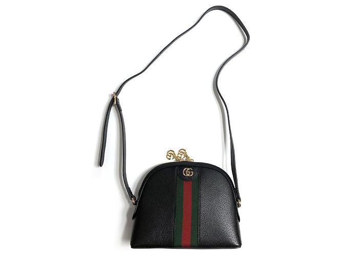 Gucci Piccola borsa a tracolla Ophidia in pelle nera Nero - vista 2