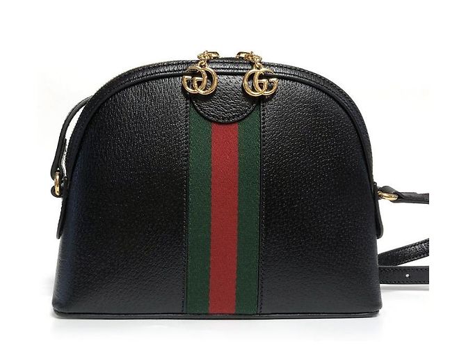 Gucci Piccola borsa a tracolla Ophidia in pelle nera Nero - vista 3