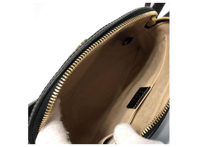 Gucci Piccola borsa a tracolla Ophidia in pelle nera Nero - vista 4