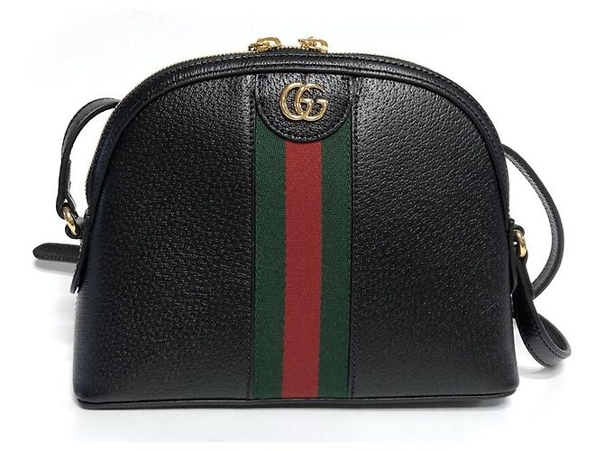Gucci Piccola borsa a tracolla Ophidia in pelle nera Nero - vista 6