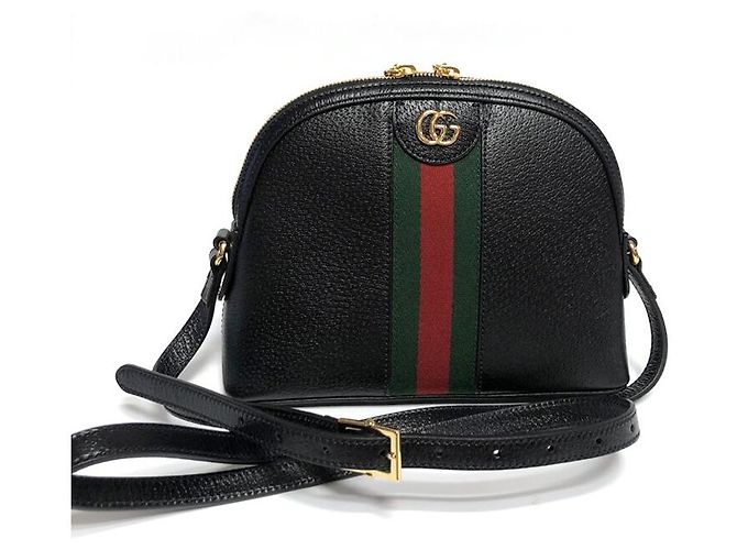 Gucci Piccola borsa a tracolla Ophidia in pelle nera Nero - vista 7