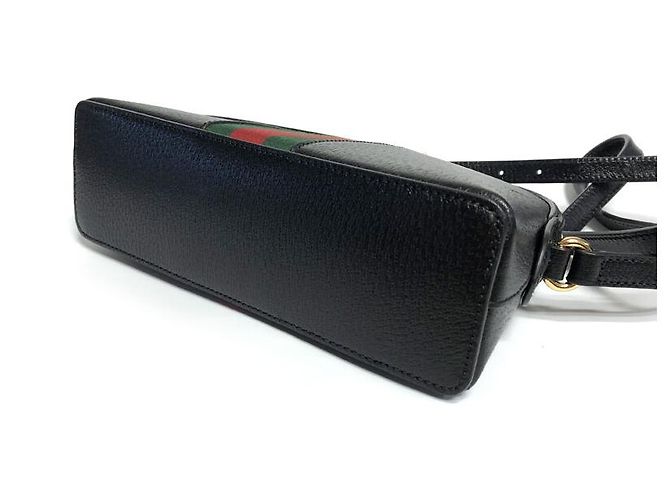 Gucci Piccola borsa a tracolla Ophidia in pelle nera Nero - vista 9