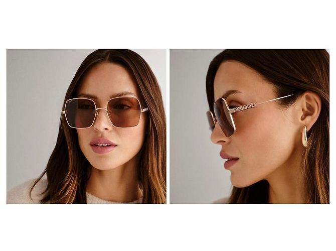 Gucci Gafas de sol de lujo de metal oversize cuadradas marrones Dorado - vista 3