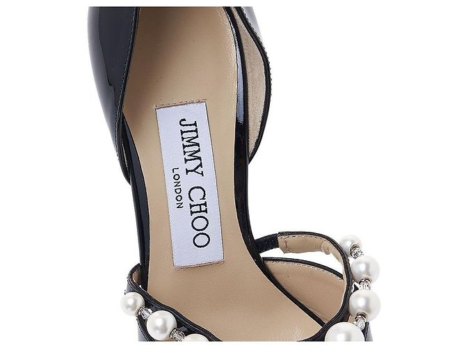 Jimmy Choo Décolleté con cinturino di perle AURELIE XKM BLACK WHITE da donna Multicolore - vista 7