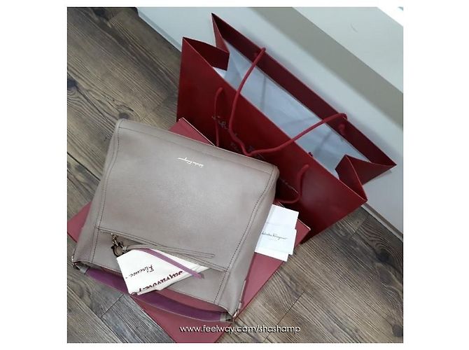 Borsa Hobo/Tote a tracolla Salvatore Ferragamo Ali Arancione - vista 6