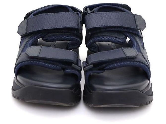 Louis Vuitton Taiga Leather Monogram Strap Sandal Blue - view 2