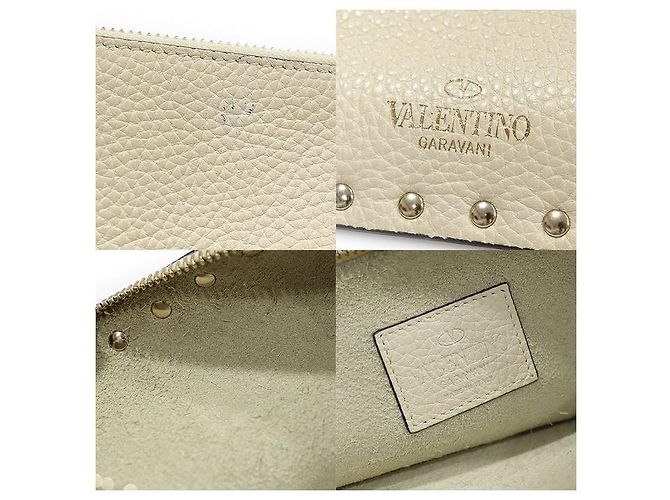 Valentino Clutch Stampal Alce in pelle di vitello avorio con Rockstud dorati Bianco - vista 7