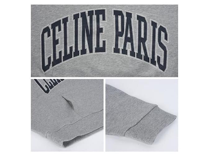 Céline Oversized Cotton Hoodie mit Logo Braun - Ansicht 13