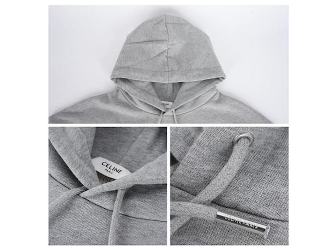 Céline Oversized Cotton Hoodie mit Logo Braun - Ansicht 5