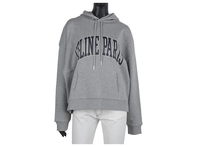 Céline Oversized Cotton Hoodie mit Logo Braun - Ansicht 8