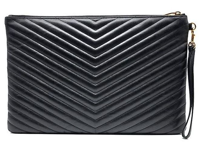 Saint Laurent Clutch Monogram Large Negro - vista 3
