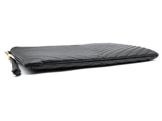 Saint Laurent Clutch Monogram Large Negro - vista 6