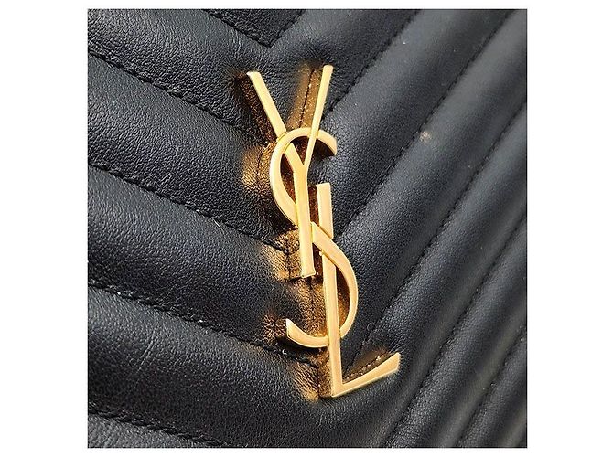 Saint Laurent Clutch Monogram Large Negro - vista 7