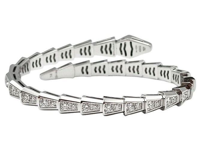 Bulgari Bracciale Serpenti Viper con diamanti Bianco - vista 3