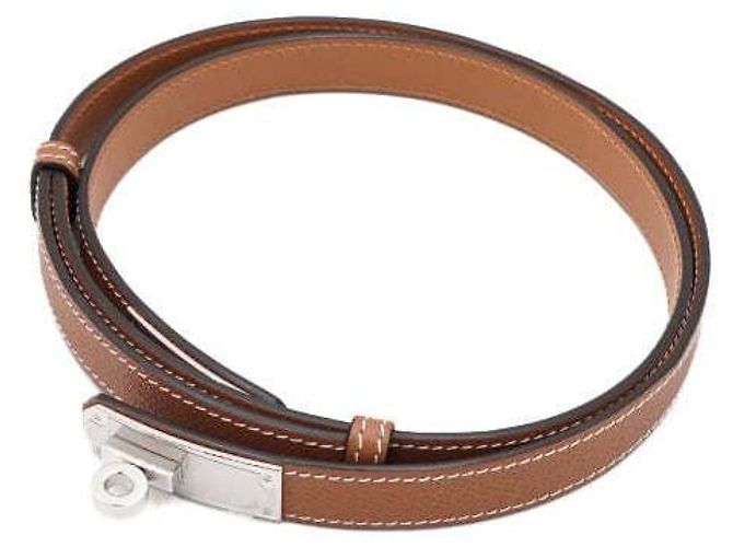 Hermès Epsom Ledergürtel mit Kelly-Schnalle Golden - Ansicht 4