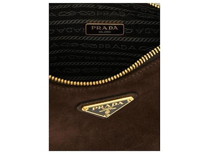 Prada Mini borsa in scamosciato Réedition Marrone - vista 6