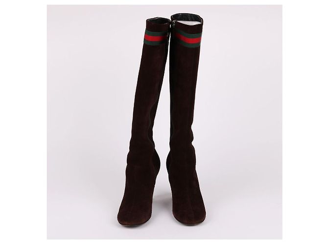 Gucci Botas de ante marrón para mujer Castaño - vista 2