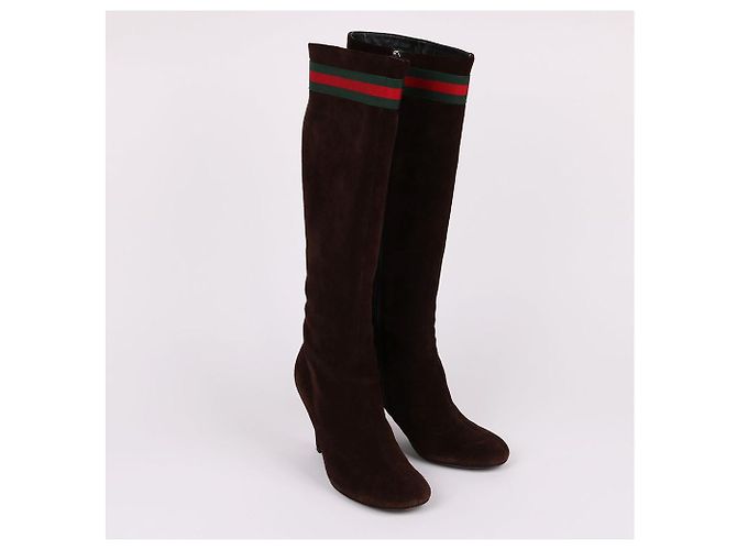 Gucci Botas de ante marrón para mujer Castaño - vista 3