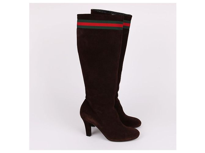 Gucci Botas de ante marrón para mujer Castaño - vista 4